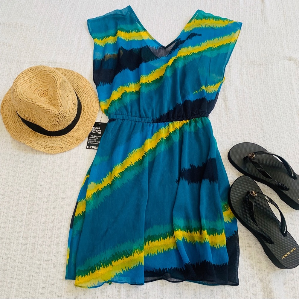 Summer Dress Lightweight Mini Tie Dyed Like Dress